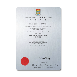 Frameless Aluminium Certificates